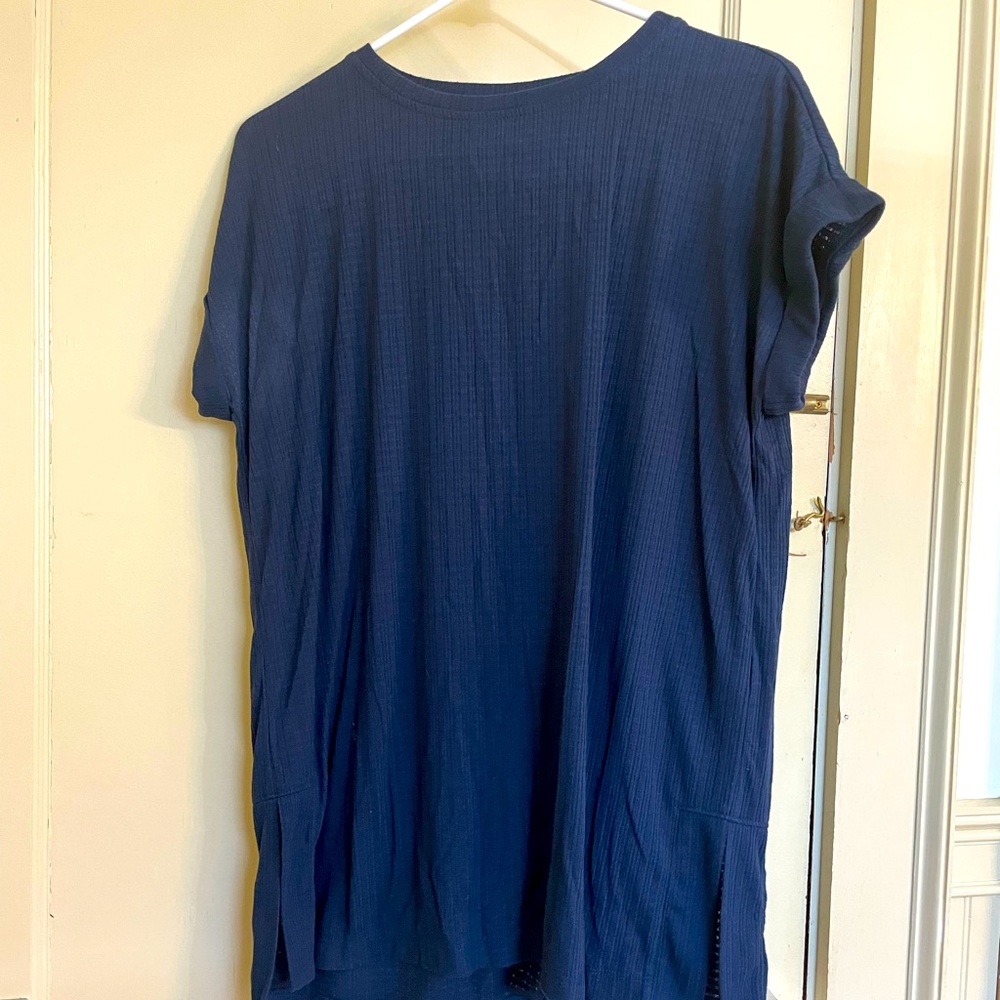 Solid navy blue short sleeve